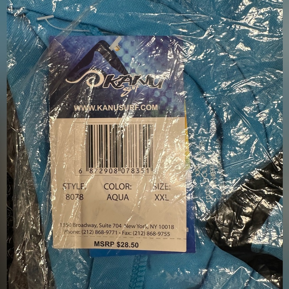 NWT Kanu Surf Unisex Swim Shirt XXL Aqua Style 8078 UPF 50